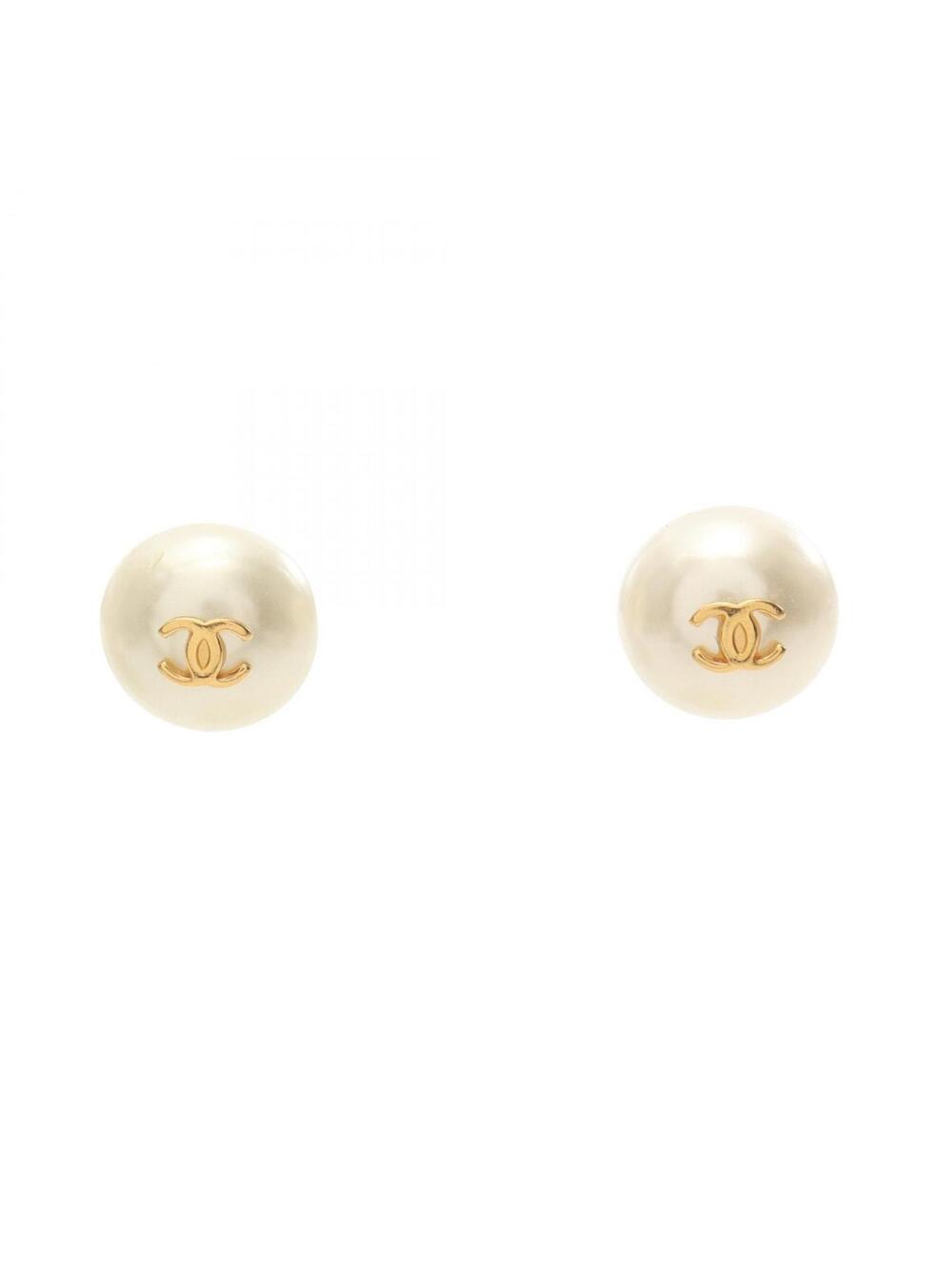 Chanel Coco Mark Pierced Earrings Gold #275325C72B